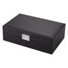 P57 Double-Layer PU Leather Jewelry Box Ring Necklace Watch Storage Box(Black)