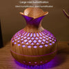 LED Light Aromatherapy Diffuser Home Small Vase Quiet Humidifier Aromatherapy Diffuser 2 In 1(Shallow Wood)