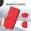 For Redmi K70 Triangle Pattern Buckle Clasp Leather Phone Case(Red)