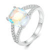 BSR354 Sterling Silver S925 Symphony Glass White Gold Plated Zircon Ring(No.8)