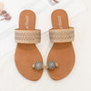 Women Summer Sandals Bohemian Style Buckle Seaside Flats Shoes, Size: 38(Apricot)