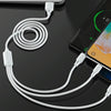 WK WDC-103 3A 3 In 1 8 Pin + Micro USB + Type-C / USB-C Fullspeed Pro Charging Data Cable, Length: 1.15m (White)