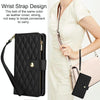 For Samsung Galaxy S24 FE 5G YM016 Rhombic Zipper Card Wallet Leather Phone Case with Lanyard(Black)