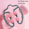 Foam Shaft Muscle Massage Roller Yoga Roller Fitness Supplies(Fish Bones Type Cherry Pink)
