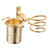 Space Aluminum Golden Hair Dryer Rack With Barrel (Gold)