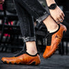 Spring And Summer Men Casual Octopus Peas Lazy Shoes Breathable Leather Shoes, Size: 41(Brown)