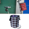 Bicycle Basket Cloth Hanging Basket Folding Bicycle Basket(Black Square)