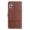 For Samsung Galaxy A56 5G Cowhide Texture Stitching Leather Phone Case(Coffee)