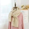 Winter Students All-Match Knitting Thickening Warm Small Fresh Scarf, Size:210 x 40cm(Avocado-Beige)