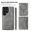 For Samsung Galaxy S25 Ultra 5G Shield Multi-functional MagSafe Card Bag Phone Case(Grey)