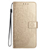 For Samsung Galaxy A26 5G Flower Embossed Leather Phone Case(Gold)