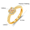 J355 Valentine Day Square Champagne Zircon Ring(Golden Color)