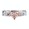 Rose Flower with Diamond Wedding Ring for Women, Ring size:8