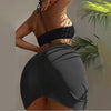 3 in 1 Set Sexy Backless Bikini Ladies Split Swimsuit with Short Skirt, Size:XL(Black)