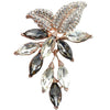 Flowers Drill Crystal Brooch(Brown)