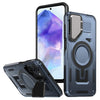 For Samsung Galaxy A55 5G Shield Frame Holder MagSafe Phone Case(Blue)