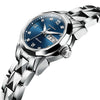 JIN SHI DUN 8813 Fashion Waterproof Luminous Automatic Mechanical Watch, Style:Women(Silver Blue)