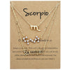 3 In 1 12 Zodiac Signs Necklace Set Retro Alphabet Symbols With Diamonds Jewelry Set, Style: Scorpion Golden
