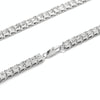 Mens Hip Hop Punk Single Row Crystal Inlaid Alloy Chain Necklace, Size: 30 inch(White)