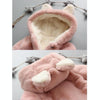 Winter Children Cartoon Animal Shape Plus Velvet Warm Hooded Jacket, Kid Size:80cm(Pink)