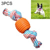 Dog Rope Ball Toys (3 Pack, Orange) - Chew, Clean Teeth, Play