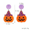Halloween Acrylic Earrings Personality Festive Jewelry, Style: E000166 Black Hat