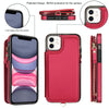 For iPhone 11 Pro Max Double Flap Zipper RFID Leather Phone Case with Short Lanyard(Red)