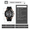 SKMEI 1538 Multi-Function Time Large Dial Steel Belt Men  Casual Sports Electronic Watch(Black-Steel Belt)
