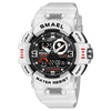 SMAEL 8063 Outdoor Electronic Alarm Sports Watch Double Showed Astronaut Student Watch(White)