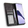 For Realme 13+ 5G Global Magnetic Buckle Retro Texture Leather Phone Case(Black)