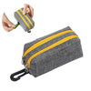 Oxford Cloth Dog Poop Bag Dispenser (Grey/Yellow Zippers)