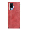 For Vivo X50 Pro Shockproof Sewing Cow Pattern Skin PC + PU + TPU Case(Red)