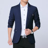 Men Casual Suit Self-cultivation Business Blazer, Size: L(Navy)