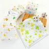 2 PCS Cotton 6-layer Gauze Saliva Towel Seersucker Small Square Scarf(Five-colored Bear Head)