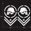 2 PCS/Set D-739 Skull Pattern Car Modified Decorative Sticker(White)
