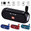 T&G TG182 Portable Column Wireless Stereo Music Box Solar Power waterproof USB AUX FM radio super bass(Blue)