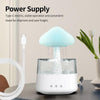 CH08 450ml Rain Humidifier Mushroom Cloud Colorful Night Lamp Aromatherapy Machine, Style: Without Remote Controller(Light Wood Grain)