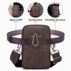 BULL CAPTAIN 076 Retro Leather Mobile Phone Waist Bag Men Leather Messenger Bag(Brown)