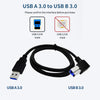 JUNSUNMAY USB 3.0 A Male to USB 3.0 B Male Adapter Cable Cord 1.6ft/0.5M for Docking Station, External Hard Drivers, Scanner, Printer and More(Left)