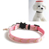 Cat Collar, Pink Star & Moon Pendant, 28cm, Nylon Webbing