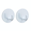 2pcs Stainless Steel Hooks Kitchen Bathroom Storage Behind Door Hooks With Adhesive, Style: Round White