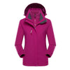 Women Outdoor Waterproof Jacket With Detachable Inner Warm Fleece for Camping Travel, Size: XXXXXL(Purple)