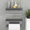 Stainless Steel Bathroom Roll Paper Holder No-Punch Cell Phone Storage Shelf, Style: Phone Rack (White)