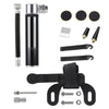 Manual Mini Portable Bicycle Aluminum Alloy Pump+ Glue-free Tire Patch + Fish-shaped Tire Lever (Black)