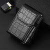 PU Leather Cigarette Case Lighter Case Business Card Case(Stone Pattern Black)