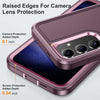 For Samsung Galaxy S24+ / S25+ 5G Rugged PC Hybrid Silicone Phone Case with Holder(Purple+Pink)