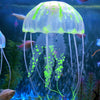 Fluorescent Silicone Jellyfish Ornament, Green, 8x20cm - Aquarium Safe