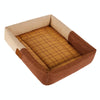 Cooling Pet Mat 60x50cm - Breathable Linen & Rattan - Coffee