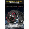 SANDA 3106 Dual Digital Display Men Outdoor Sports Luminous Shockproof Electronic Watch(Black Blue)