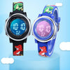 JNEW A380-86172 Children Cartoon 3D Castle Dinosaur Alarm Waterproof Colorful Backlight LED Electronic Watch(Black)